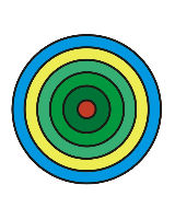 Color Circles Target from Wax Bullet Molds